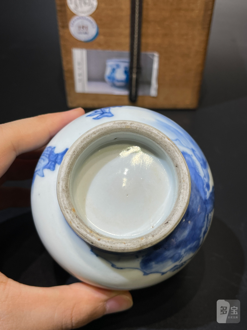 明晚期 青花射猎图觯式琴炉 - 图11